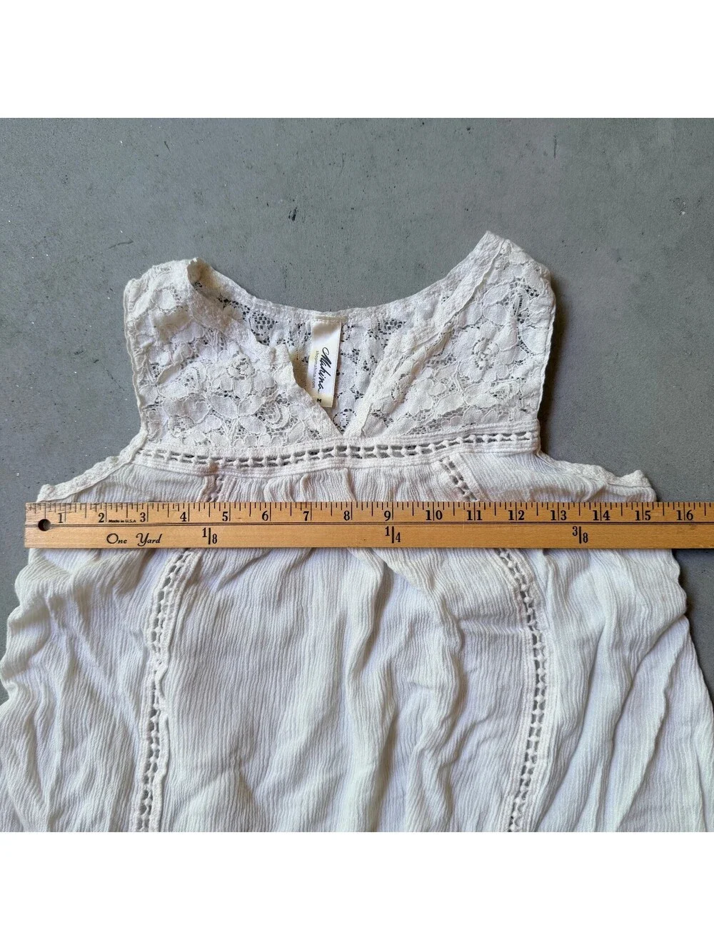 White Lace Babydoll Tank Top Size M by Mahina Boho Summer Fairy Top